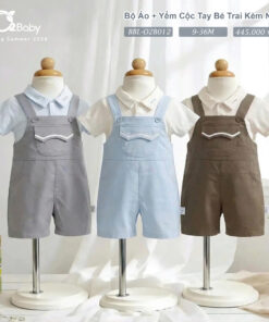 Bộ Áo + Yếm Cộc Tay Bé Trai Kèm Nón (9-36M)