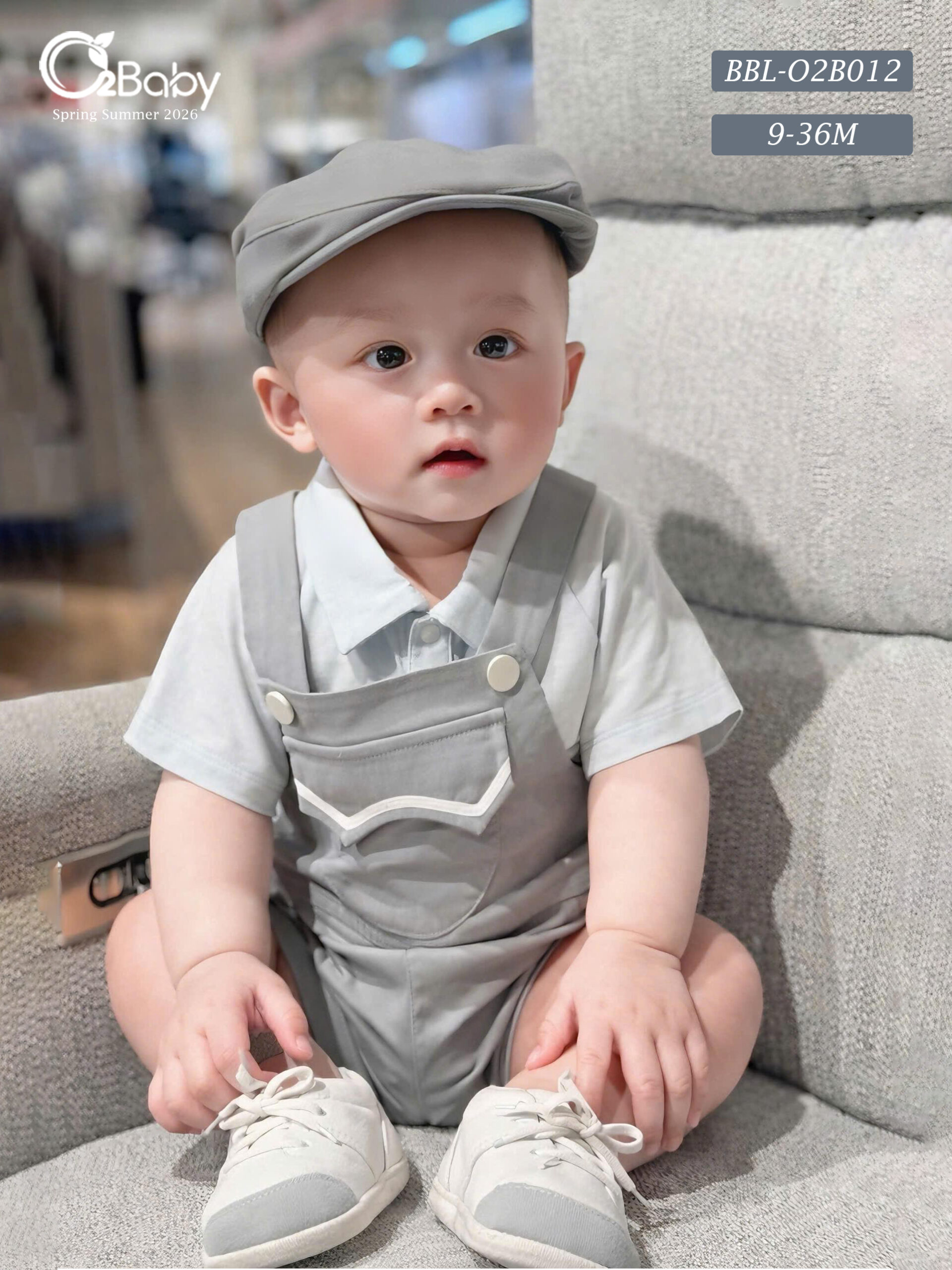 Bộ Áo + Yếm Cộc Tay Bé Trai Kèm Nón (9-36M) - Ảnh 7