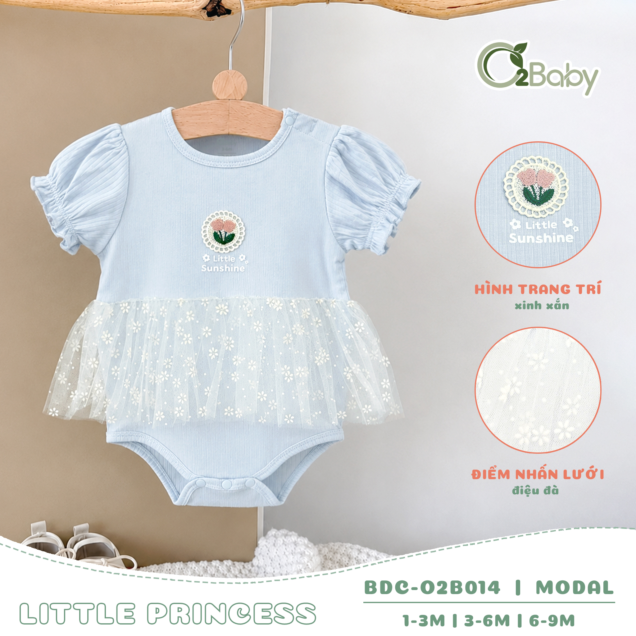 Body Cài Vai Cộc Tay (3-9M) - Ảnh 2