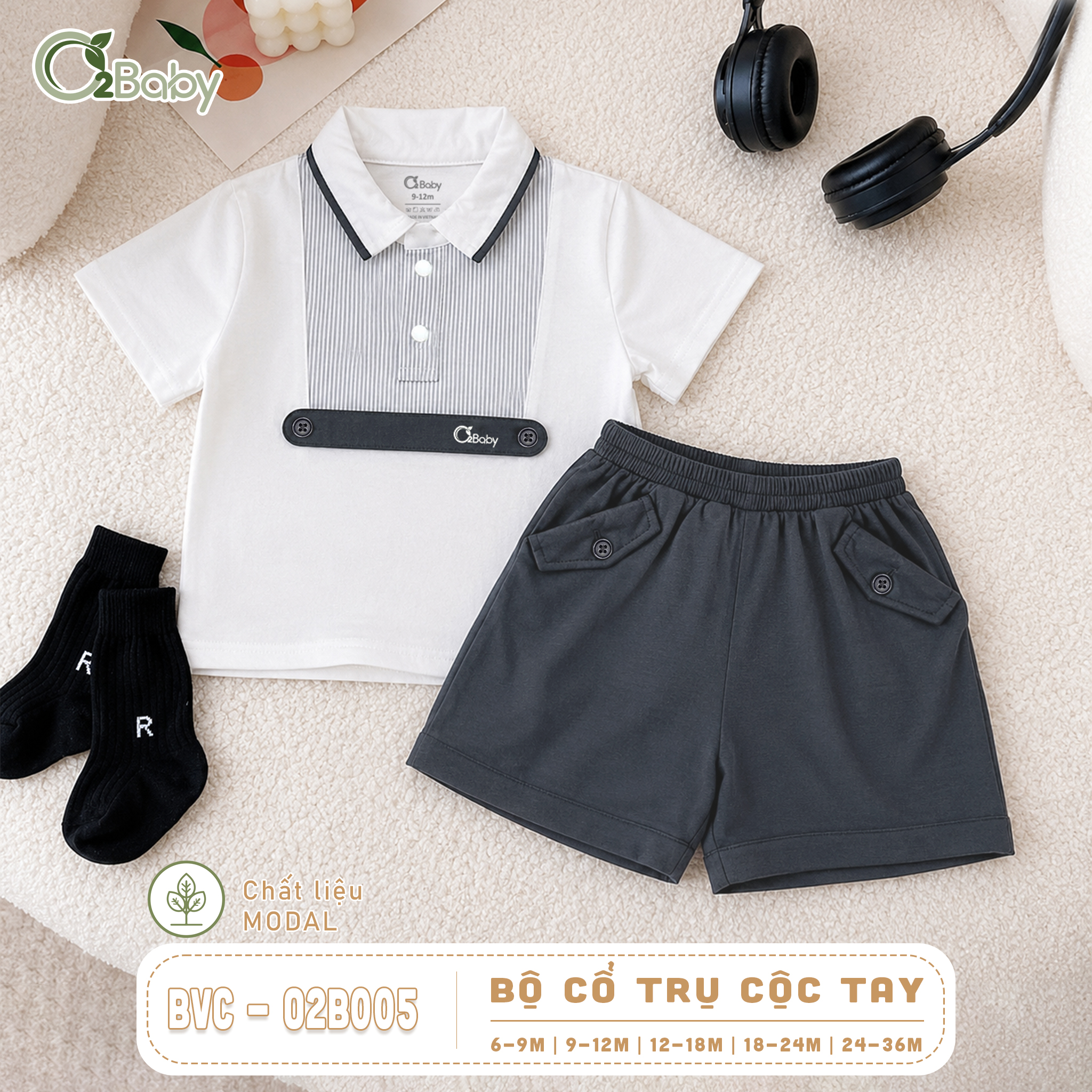 Bộ Cổ Trụ Cộc Tay (9-36M) - Ảnh 5