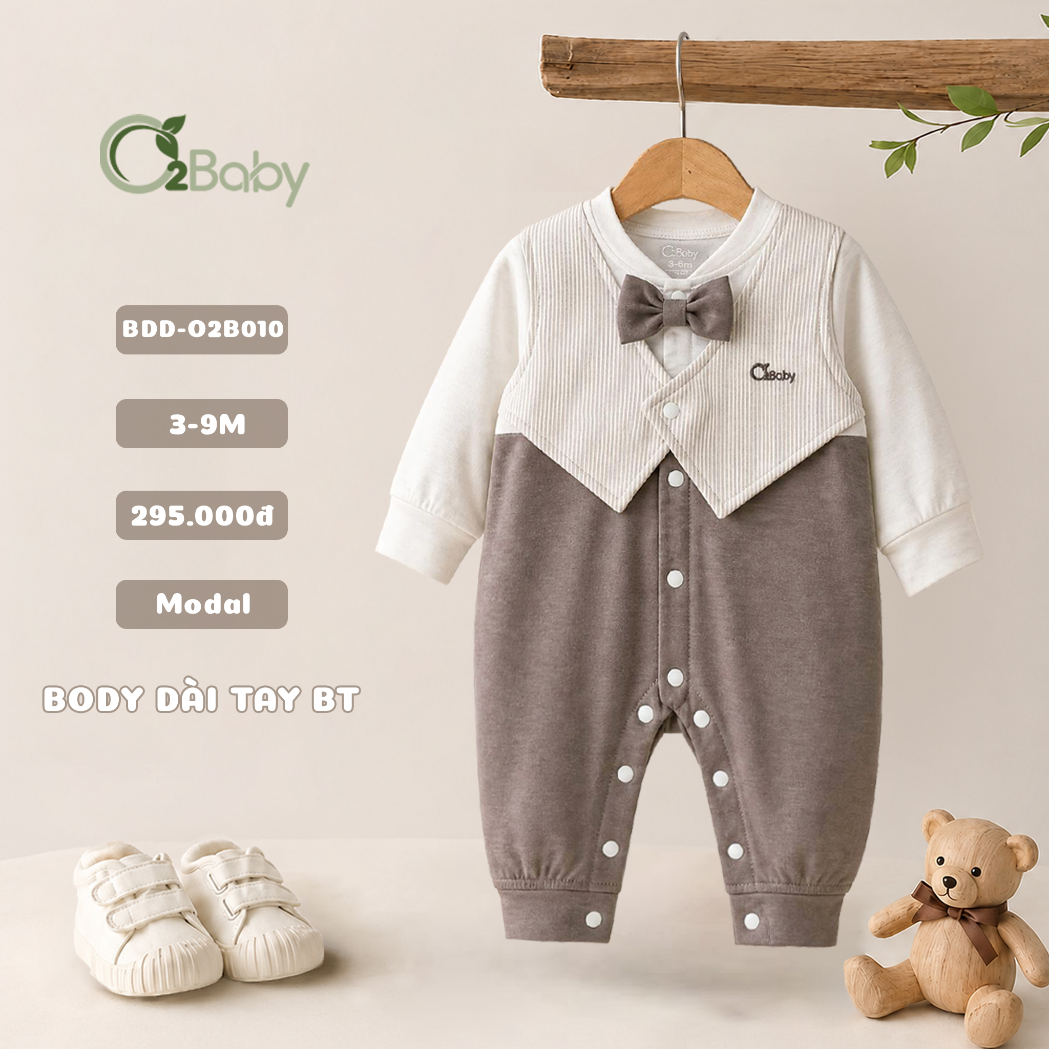 Body Dài Tay Bé Trai (3-9M) - Ảnh 2