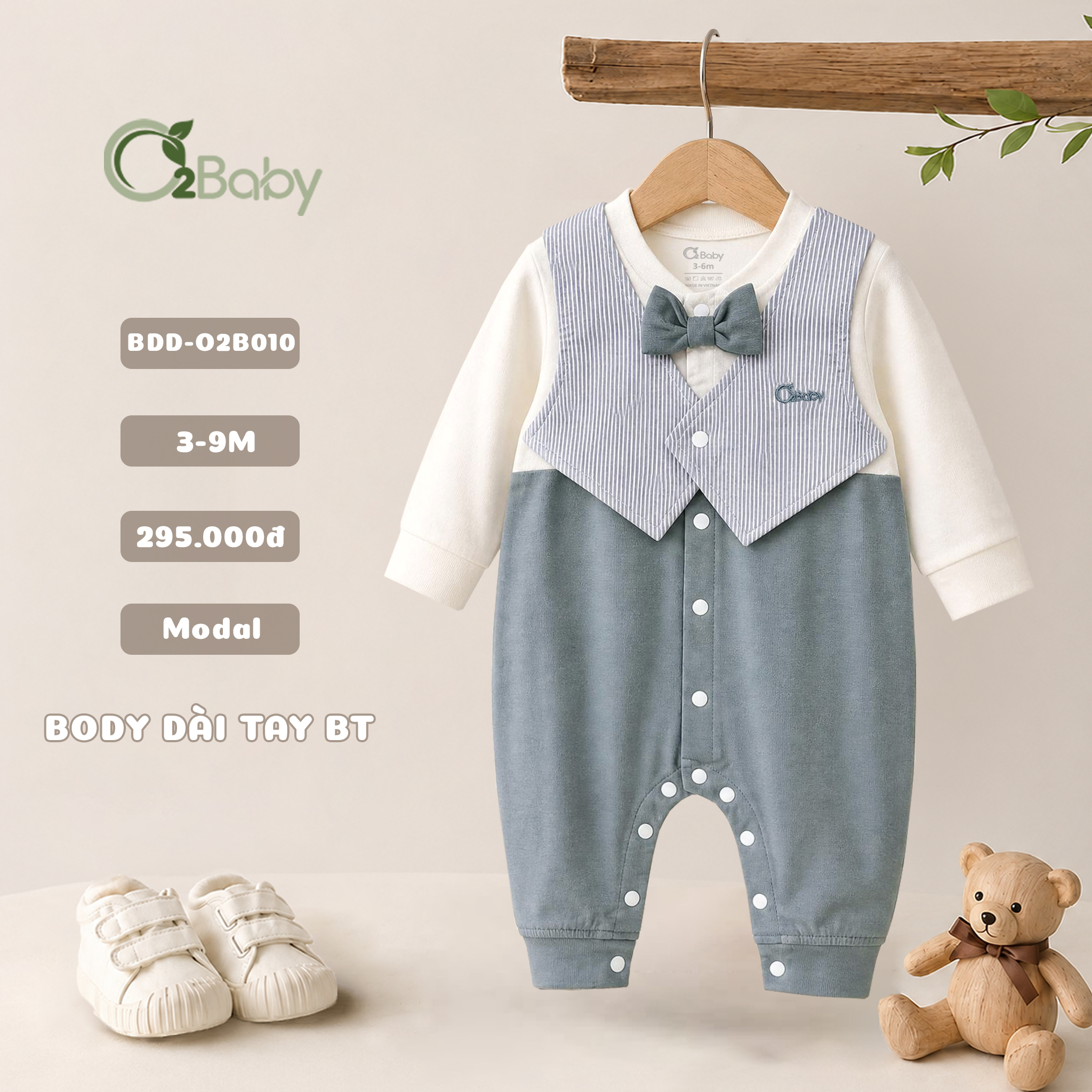 Body Dài Tay Bé Trai (3-9M) - Ảnh 3