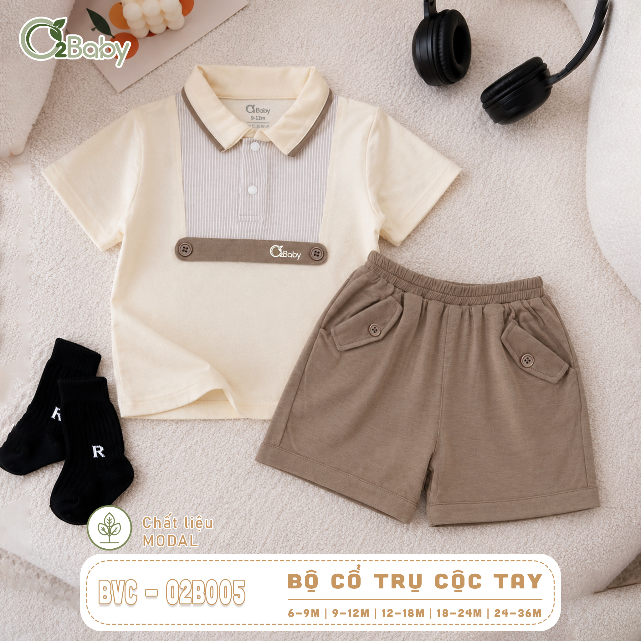 Bộ Cổ Trụ Cộc Tay (9-36M) - Ảnh 3