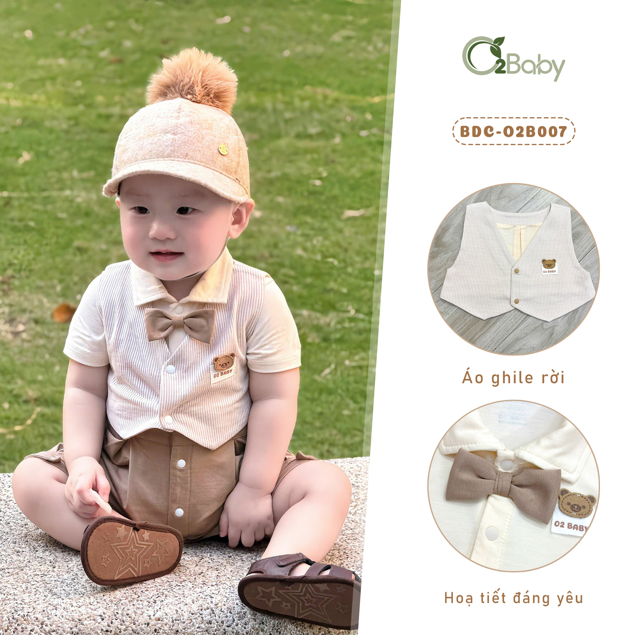 Body Cài Giữa Cộc Tay (3-9M)