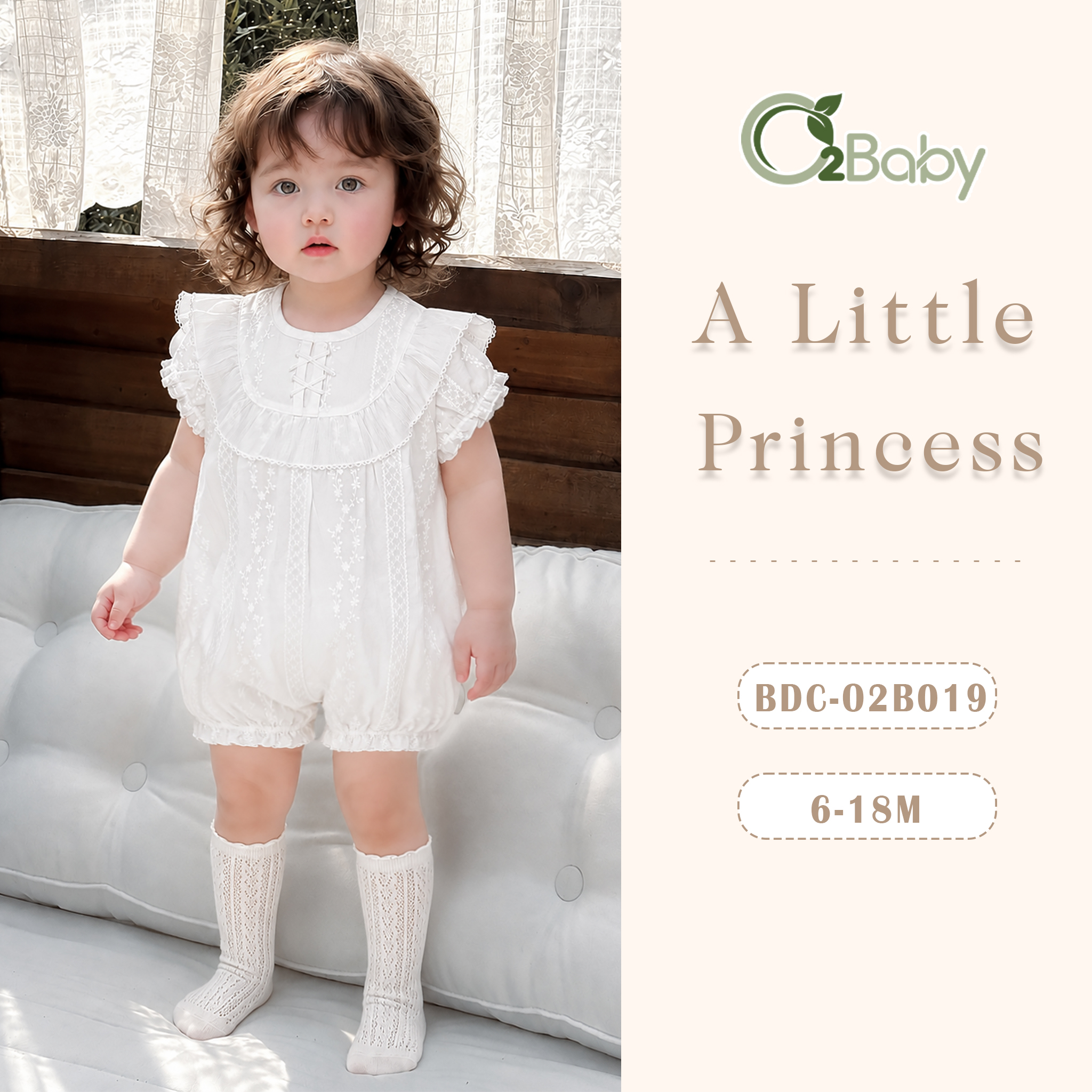 Body Cổ Tròn Cộc Tay Bé Gái (6-18M)