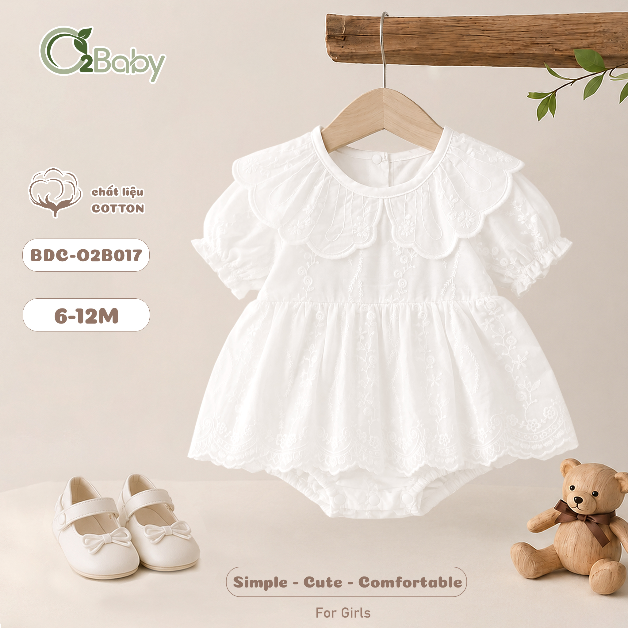 Body Chip Cộc Tay Bé Gái (6-12M)