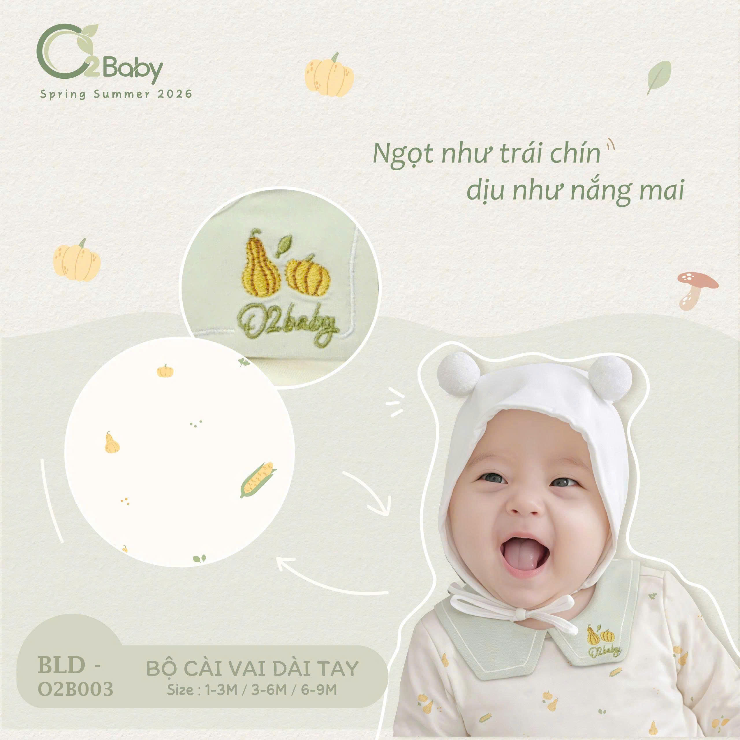 Bộ Cài Vai Dài Tay (3-9M) - Ảnh 3