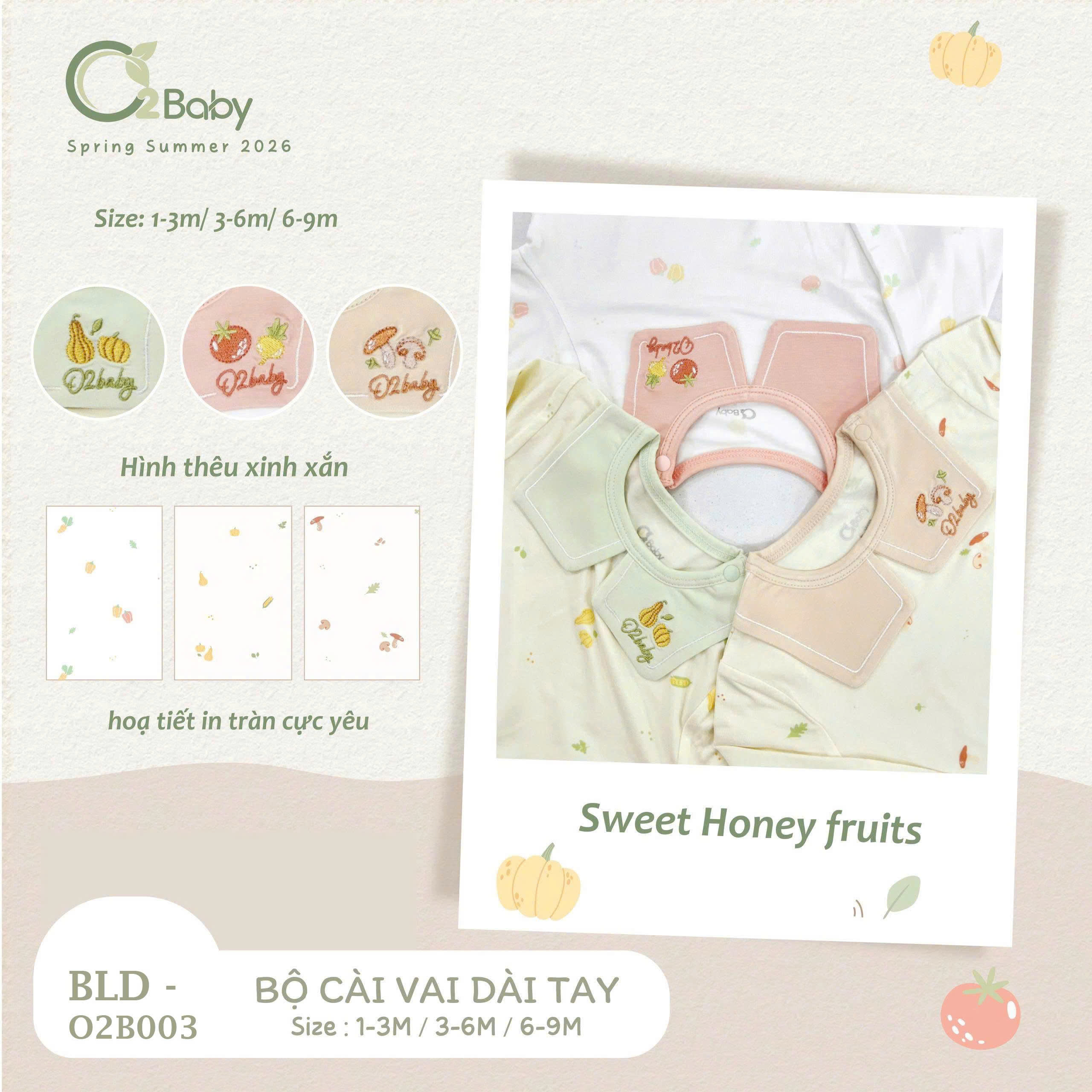 Bộ Cài Vai Dài Tay (3-9M) - Ảnh 2