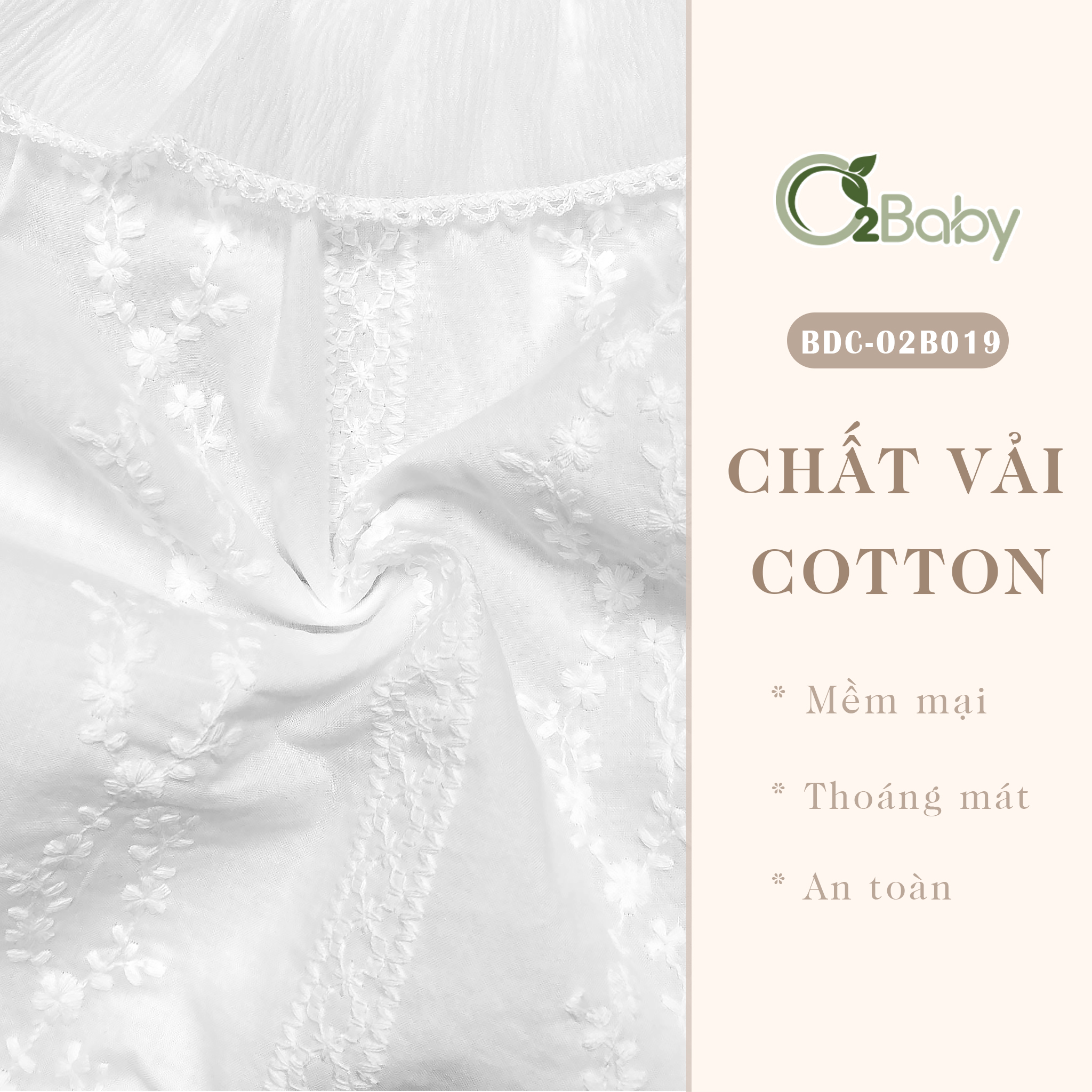Body Cổ Tròn Cộc Tay Bé Gái (6-18M) - Ảnh 3