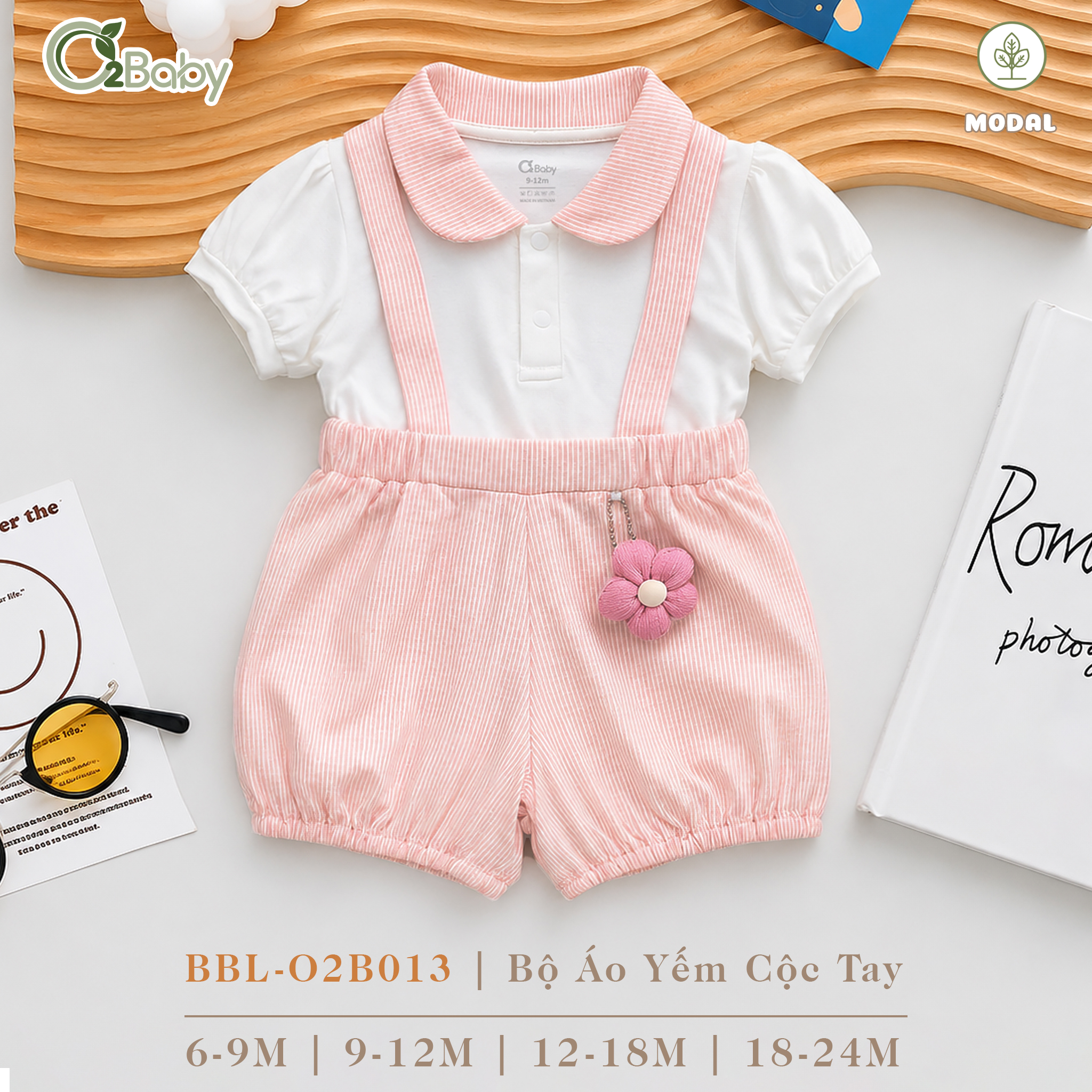 Bộ Áo Yếm Cộc Tay (9-24M) - Ảnh 2