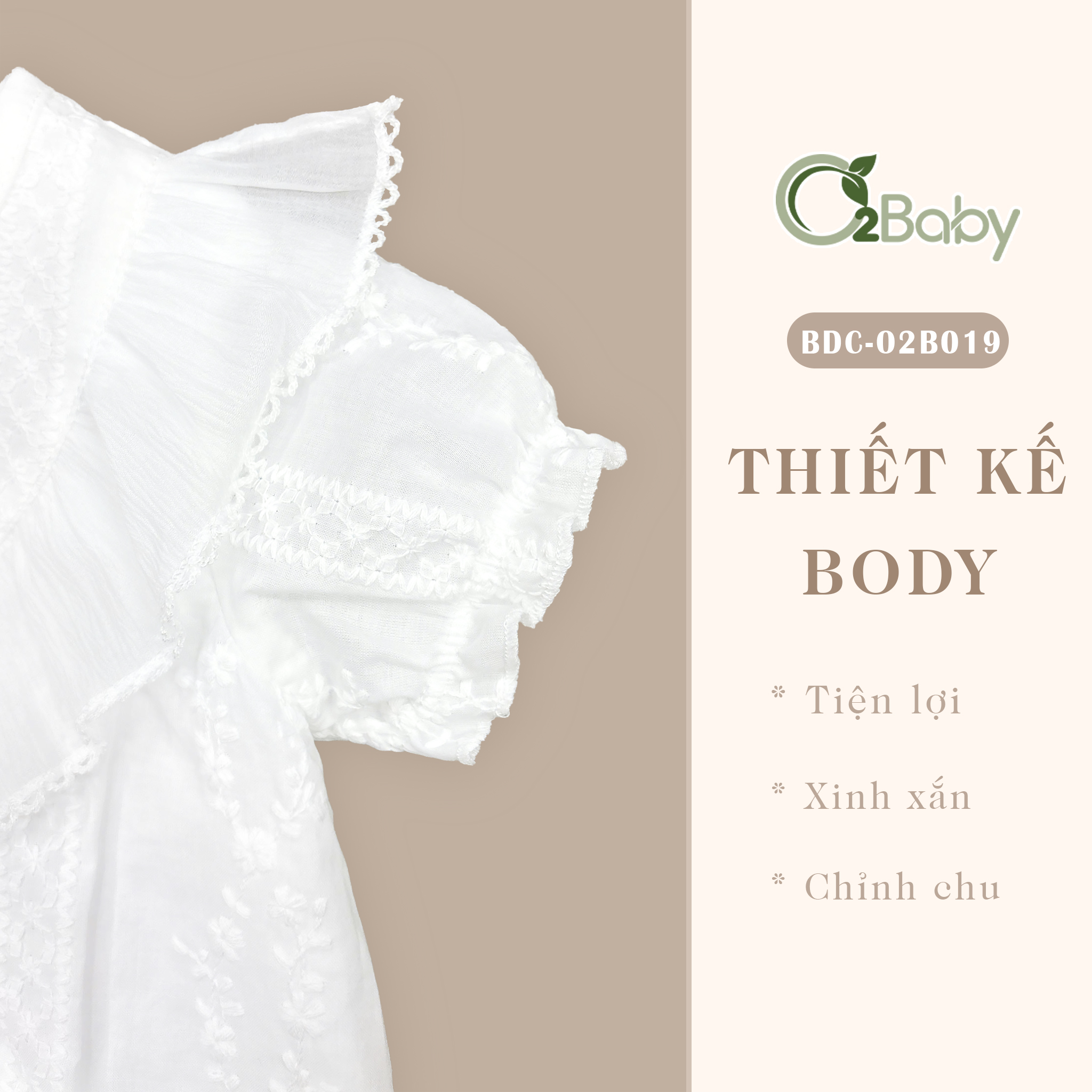 Body Cổ Tròn Cộc Tay Bé Gái (6-18M) - Ảnh 4
