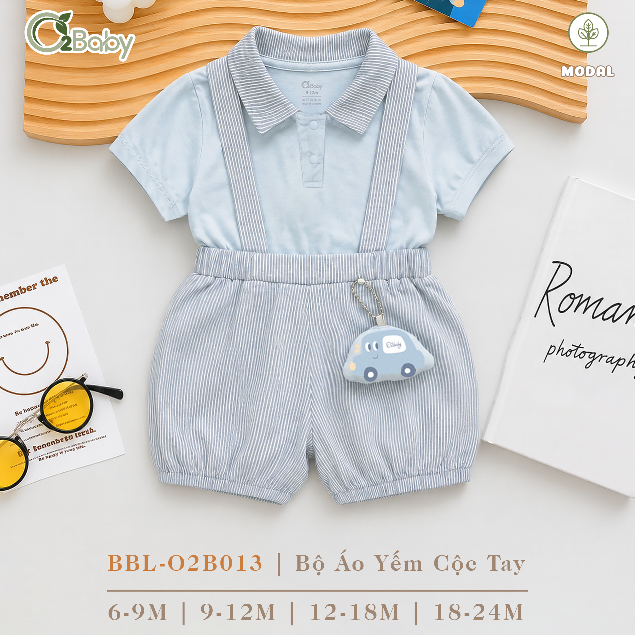 Bộ Áo Yếm Cộc Tay (9-24M) - Ảnh 3