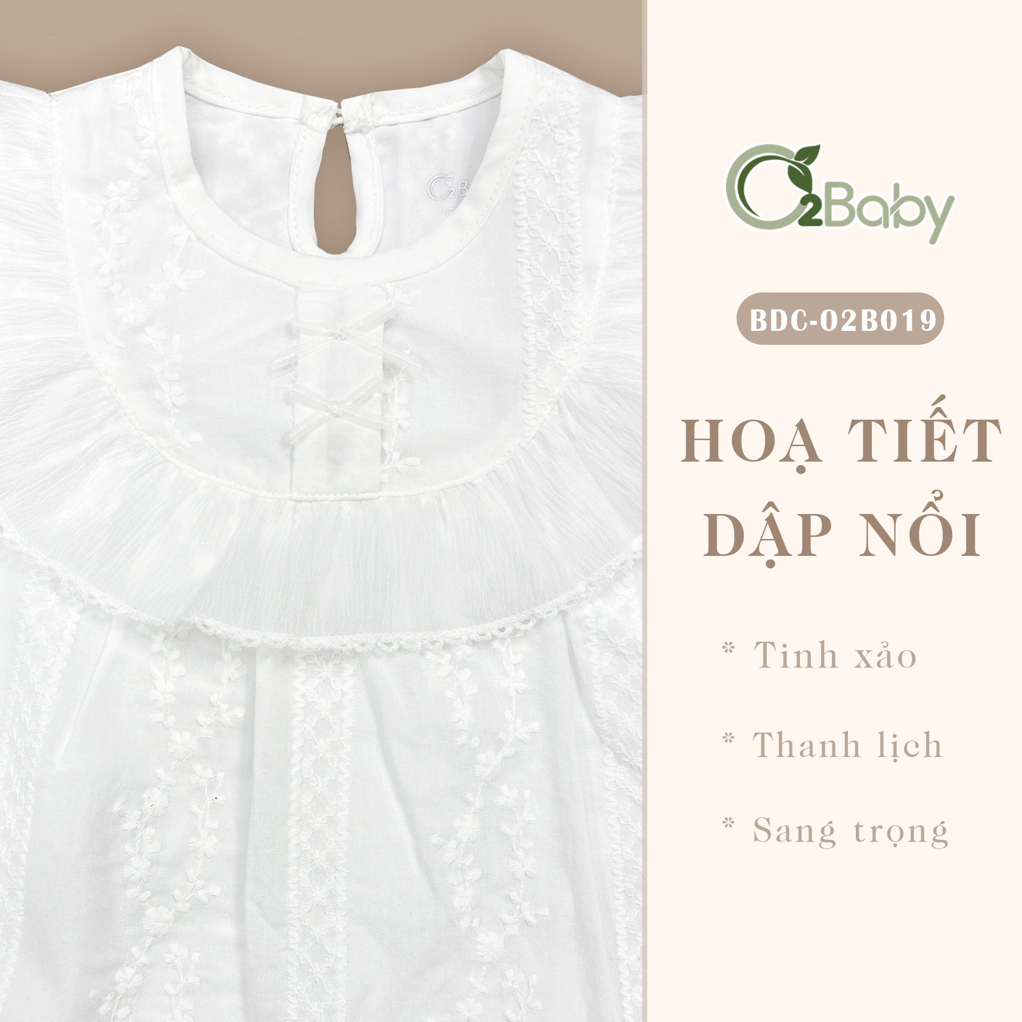 Body Cổ Tròn Cộc Tay Bé Gái (6-18M) - Ảnh 5