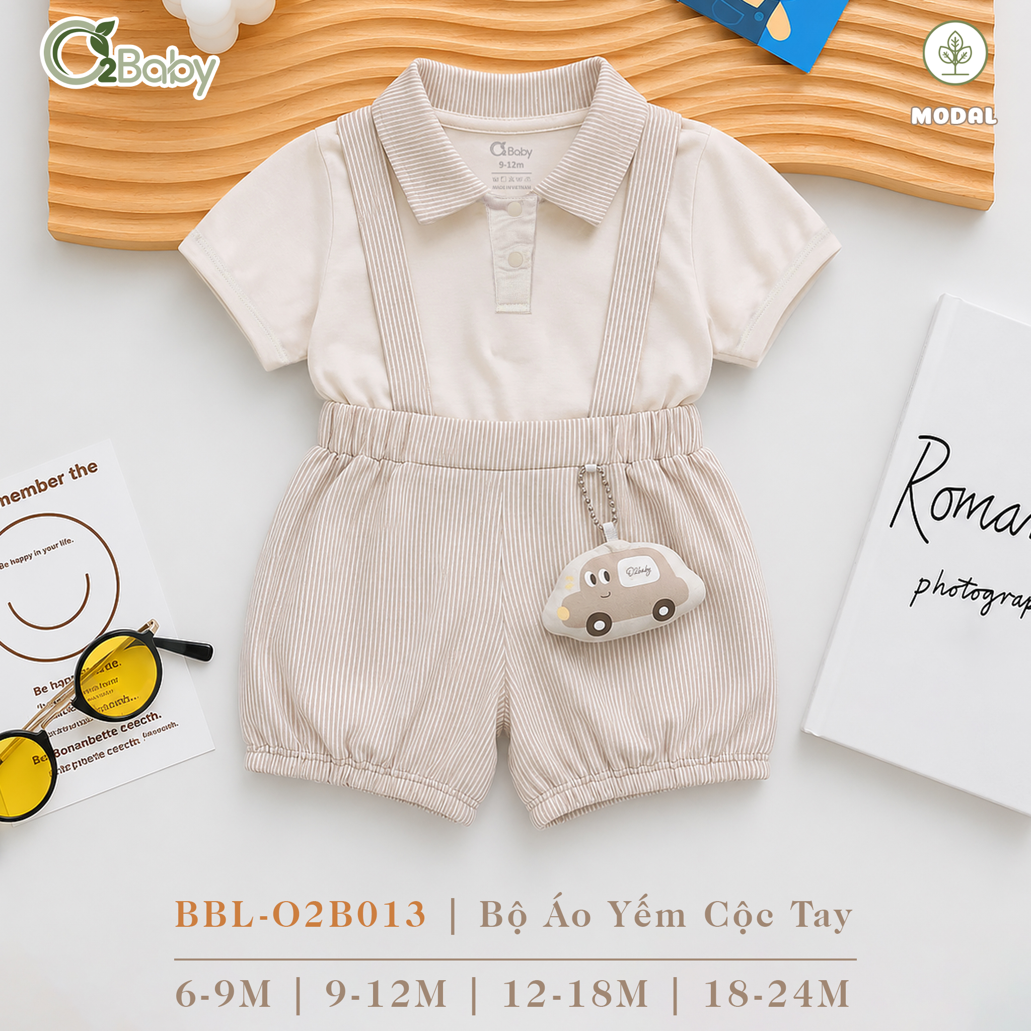 Bộ Áo Yếm Cộc Tay (9-24M) - Ảnh 4