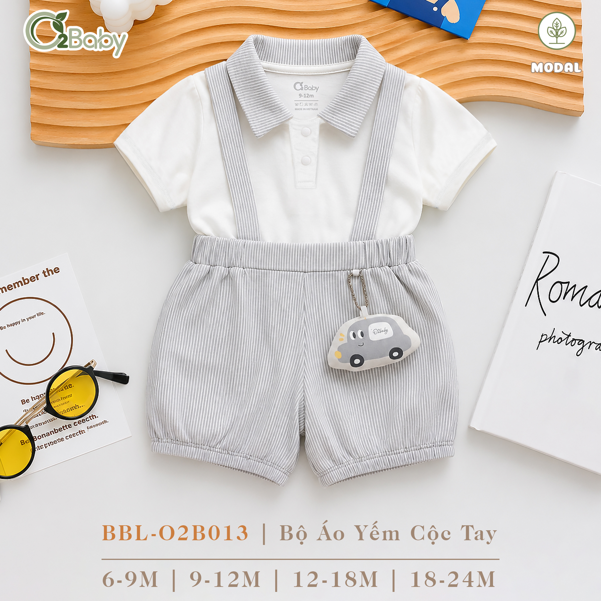Bộ Áo Yếm Cộc Tay (9-24M) - Ảnh 5
